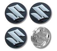 Coperchio Centrale In Lega 3D Mercedes Classe A B C E S Cromato Nero 75Mm x4