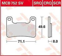 Per Suzuki DL 1000 ABS 2018-2020 TRW Sv Serie Sindered Pastiglie Freno MCB752SV