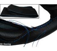 Per Suzuki Grand Vitara I Volante IN Pelle Nera Cover Cielo Blu Cuciture