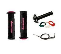 Per Suzuki GSR750 Domino XM2 Rapido Azione Acceleratore con Nero/Rosa Manopole