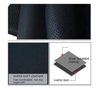 Per Suzuki Per Grand Per Vitara 2007-2013 Coprivolante per auto antiscivolo in vera pelle nera Coprivolante