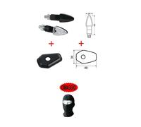 Lampa Frecce moto Atom – Coppia indicatori di direzione 12V LED Omologate Nero lente fumé