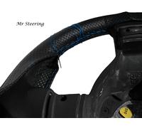 Per Suzuki Vitara MK1 Perforata Volante IN Pelle Cover Cielo Blu Cuciture