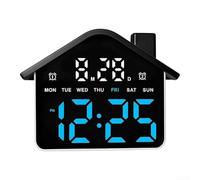 per sveglia a LED Forma 14.3x8x11 cm Display Multifunzionale | Schermo LED visualizza per ora data giorno della settimana per luminosità regolabile timer per countdown fino a 99
