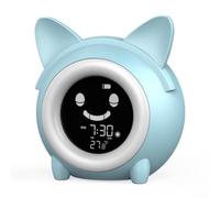 per sveglia Digitale Gatto ABS Doppio Silenzioso per sveglia(Blue) | Design gatto divertente, per luce notturna morbida, timer ok a svegliarsi, plastica ABS per sicura, o blu