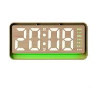 per sveglia Digitale LED Schermo 17x2.6x8cm Con per Luce Notturna | Display a schermo intero mostra per ora per giorno temperatura programmabile per luminosità regolabile