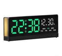 per sveglia Digitale Plastica Sottile 10mm Display Completo(Style C) | Display LED completo, mostra per ora data settimana, temperatura , lettura per facile a colpo d'occhio
