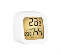 per sveglia LCD con display a umidità, retroilluminazione a controllo vocale, formato 12/24 ore, luminosità regolabile per Bedr(bianco 2)