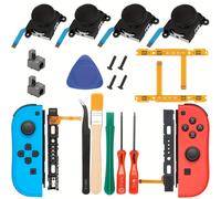 Per Switch, Kit di riparazione 20 in 1 per Joy~Con con joystick analogici 3D sinistro e destro, blocco a fibbia, per sostituzione della guida Switch e strumenti di riparazione per Switch JoyCon 20 pez
