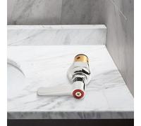 Per T&s Brass 002713-40 - Maniglia a leva di montaggio mandrino, stelo del rubinetto in ottone con indicatori blu rossi per la riparazione commerciale del lavandino, parte di ricambio (Hot (rosso)