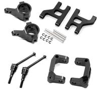 Per Tamiya CC01 TA02 TA03 1/10 Braccio Sospensione Anteriore Inferiore Mozzo Portante Base C Tazza Sterzo Albero Trasmissione In Metallo 4WD Parti RC Per Buggy Parti Riparazioni RC(Black)