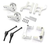 Per Tamiya CC01 TA02 TA03 1/10 Braccio Sospensione Anteriore Inferiore Mozzo Portante Base C Tazza Sterzo Albero Trasmissione In Metallo 4WD Parti RC Per Buggy Parti Riparazioni RC(Silver)