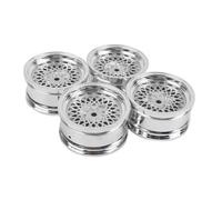 Per Tamiya Per Hsp Per Hpi 94123/122 1/10 4 PZ Flat Run Drift Parti Cerchioni Ruote Pneumatici Mozzo RC Auto Mozzo Ruota Parti Sostituzione Uso Accessorio Auto RC(Silver)
