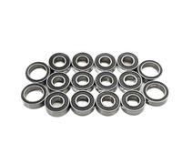 Per Tamiya Per TT02B 16 Pezzi Kit Completo Di Cuscinetti A Gola Profonda Con Guarnizione In Gomma Nera Acciaio Cromato Preingrassato Auto RC Cuscinetti Rc