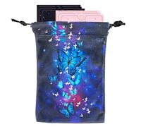 per tarocchi con coulisse, 13 x 18 cm, design a farfalla, borsa mistica Oracle porta carte di credito Storage Satchel Jewelry Sacco in velluto multiuso regalo per cristalli,