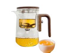 Per tè sfuso | trasparente con infusore e manico in legno | resistente al calore foglia di tè - pentola anti-spill Carafe per ufficio, casa, dormitorio, scuola | 600 ml 800 ml Easy Pour Coff