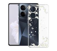 per Tecno Camon 20 Cover, KJYF Trasparente Sottile Case Morbido TPU-Silicone Protettivo Custodia per Tecno Camon 20, Anti-Graffio Anti-Ingiallimento, 6.67 pollici - Fioritura