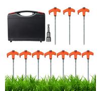 per tenda, 10 pezzi, chiodi a vite - si illuminano al buio Heavy Duty per tenda | per recinto di sabbia, cortile, paesaggio, prato, sentiero, giardino, patio esterno