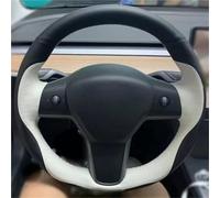Per Tesla Per Il Modello 3 2017-2020 Coprivolante Per Auto Accessori In Pelle Scamosciata In Fibra Di Carbonio Cuciti A Mano(66)