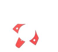 Per Tesla Per Model 3 /Y 2019-2023 Toppe E Stemmi Per Volante Copertura Trim Adesivo Decorazione Accessori Per Interni Auto(ROSSO)