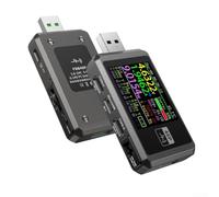 Per tester USB-C con display TFT da 1,44 pollici, ricarica rapida per | Misura tensione, corrente, potenza; supporta pd, qc3.0, FCP, protocolli AFC, ideale per test di ricarica del telefono