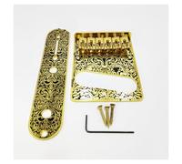 PER TL Ponte Con Cuscinetti A Sfera Intagliati Pannello Di Controllo Per Chitarra Elettrica Piatta Ricambio per Chitarra ponte(Gold)