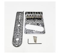 PER TL Ponte Con Cuscinetti A Sfera Intagliati Pannello Di Controllo Per Chitarra Elettrica Piatta Ricambio per Chitarra ponte(Silver)