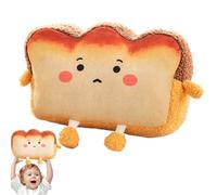 per toast, ripieno di pane - Cuscini di peluche divertenti con cibo e tasca per le mani - Cuscini di peluche per cibo divertente, a fette di toast per la decorazione natalizia del Ringraziamento di co