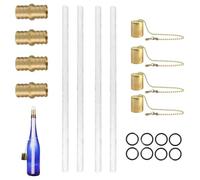 per torcia alla citronella, kit hardware di ricambio per lampade a olio, 4 stoppini per torcia a lunga durata, copertura per lampada in rame, supporto per in ottone per torcia,