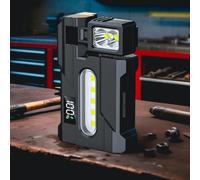 Per torcia elettrica ricaricabile EDC G5, torcia magnetica 400 lumen, rotazione di 90° a sinistra e a destra, 270 ° su e giù, visualizzazione della batteria in tempo reale, 3 modalità di illuminazione