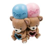 Per torta a forma orso Decorazioni per torta rivelano genere Figurine orso Ornamento per ragazze e ragazzi Toppers per decorazioni per feste rivelano genere
