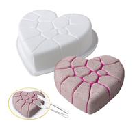 Per Torte In Silicone - Forma Per Torta In Silicone Al Cioccolato, A Forma Di Cuore Spezzato | Stampo Da Forno Riutilizzabile Antiaderente Per Brownies Mousse Crostata Di Pane Caramelle, Fornit
