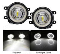 Per Toyota Auris Antinebbia Frontali Set LED 13-19 Cromo Ultra Bianco Con Anello