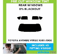 Per Toyota Avensis Verso 2002-2006 Pre Taglio Pellicola Finestrini Post. 0% Buio
