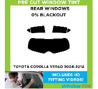 Per Toyota Corolla Verso 2004-2014 Pre Taglio Pellicola Finestrini Post. 0% Buio