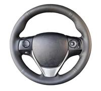 Per Toyota E'Z per RAV4 per Auris 2013 2014 Coprivolante in pelle microfibra traforata nera(BIANCO)