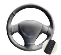 Per Toyota Per Auris 2007 2008 2009 Coprivolante in pelle nera con trecce cucite a mano(Nero)