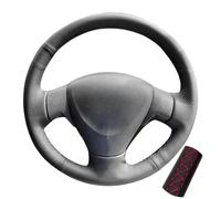 Per Toyota Per Auris 2007 2008 2009 Coprivolante in pelle nera con trecce cucite a mano(Rosso)