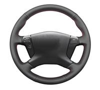 Per Toyota Per Avensis 2003 2004 2005 2006 2007 2008 Coprivolante Per Auto In Pelle Nera Cucito A Mano Copri Volante Protezione Copertura(Light Blue Thread)