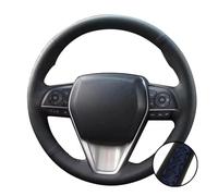 Per Toyota, per Corolla G12, per Axio, per Altis, Coprivolante in pelle nera cucito a mano(Blu)