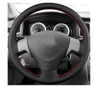 per Toyota per Corolla per Matrix 2009-2013 per Auris Coprivolante in Pelle Microfibra Nera Cucito a Mano Accessori Coprivolante Filo Azzurro (Filo Azzurro)