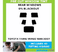 Per Toyota Yaris Verso 1999-2007 Pre Taglio Pellicola Finestrini Post. 0% Buio
