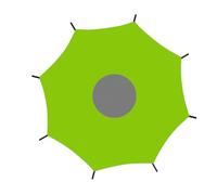 per trampolino ad ampia copertura, protezione dai raggi UV, installazione semplice, elastica, multi dimensione, impermeabile, per salti, piscine, parchi acquatici, compleanni, picnic e feste