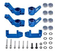 Per Traxxas 2WD Per Slash Per Stampede Per Rustler 1/10 Blocchi Sterzanti Anteriori In Alluminio E Supporti Fusello Posteriore Kit Parti Automobili RC Fuso Sterzo Rc(Blue)