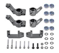 Per Traxxas 2WD Per Slash Per Stampede Per Rustler 1/10 Blocchi Sterzanti Anteriori In Alluminio E Supporti Fusello Posteriore Kit Parti Automobili RC Fuso Sterzo Rc(Titanium)