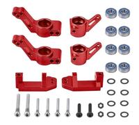 Per Traxxas 2WD Per Slash Per Stampede Per Rustler 1/10 Blocchi Sterzanti Anteriori In Alluminio E Supporti Fusello Posteriore Kit Parti Automobili RC Fuso Sterzo Rc(Red)