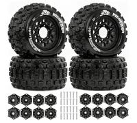 Per Traxxas Per Maxx Per Arrma Per Tamiya Per Granito Per Kraton Per Outcast Per Losi Red 1/10 Pneumatico 12mm E 14mm Hex Rc Parti RC Auto Componenti(Black)