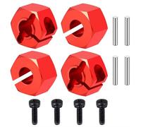 Per Traxxas Per Mini Per Maxx 2S 1/16 Adattatori Esagonali Per Cerchi Lega Alluminio Parti Aggiornamento Auto RC Accessori RC(Red)