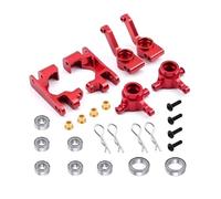 Per Traxxas Per Slash 4WD Per VXL 1/10 Blocchi Sterzo In Metallo Blocchi Caster Set Di Supporti Per Fusi A Snodo Parti Di Auto RC Sostituzione E Utilizzo RC Tazza Sterzo(Red)