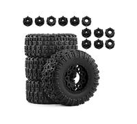 Per Traxxas Per Slash Per ARRMA Per Senton 1/10 Short Course Pneumatici Ruote Set 12/14/17mm Mozzo Esagonale Con 3 Adattatori RC Car Truck Off Road RC Modifiche Modelli(Black,A)